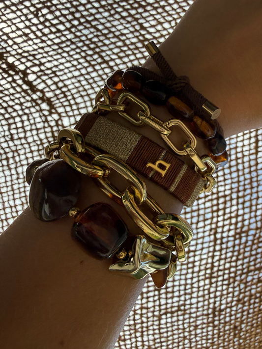 Armband Beads Brown - Small