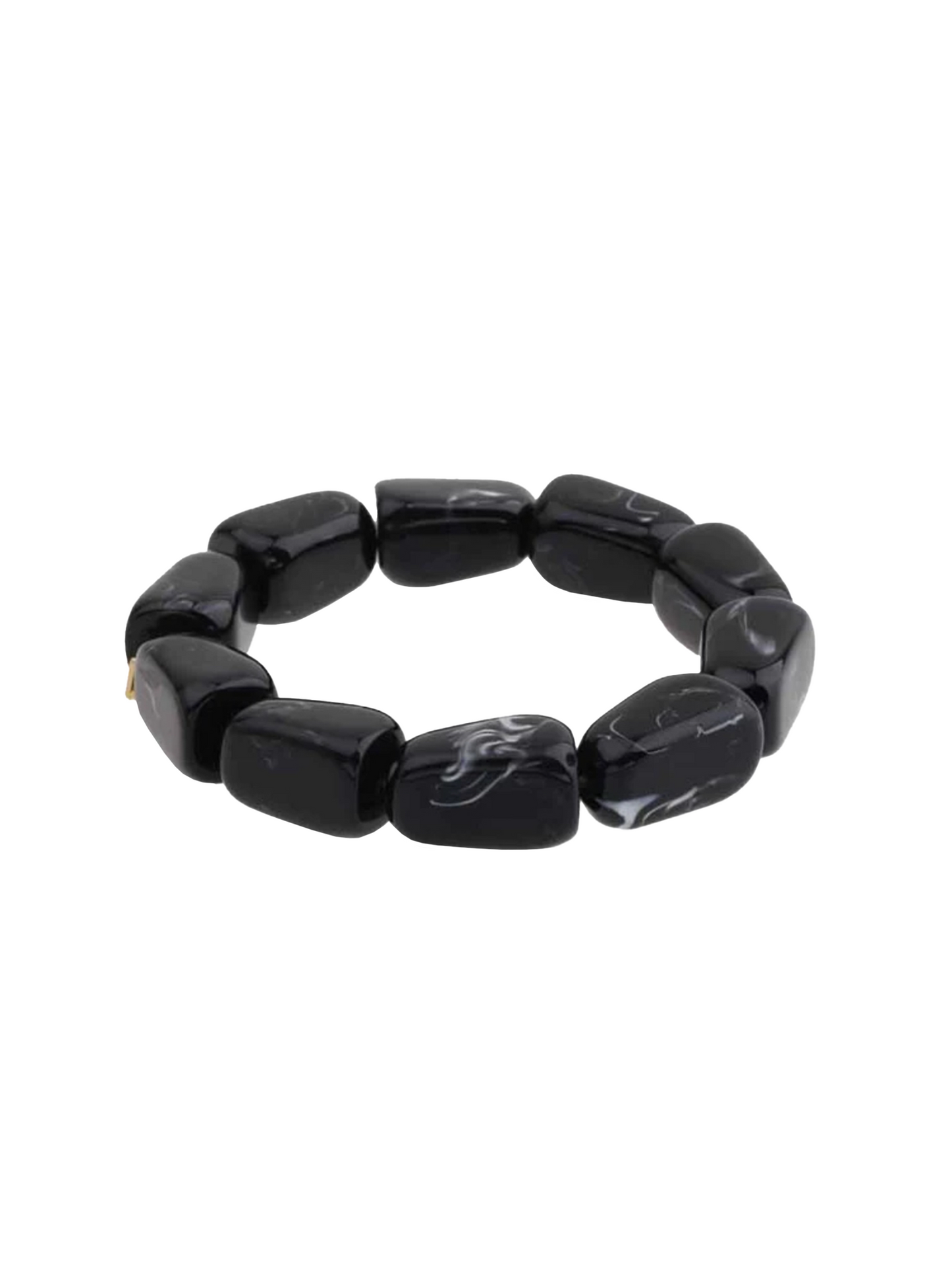 Armband Beads Black - Rectangle