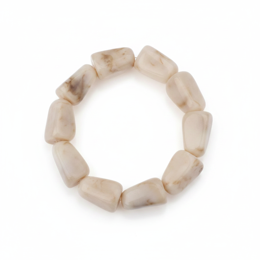 Armband Beads Offwhite - Rectangle