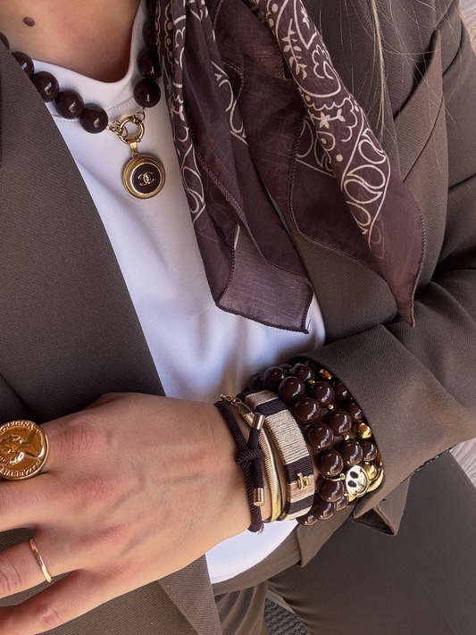 HEBBENN Armband - Dark Brown/Copper