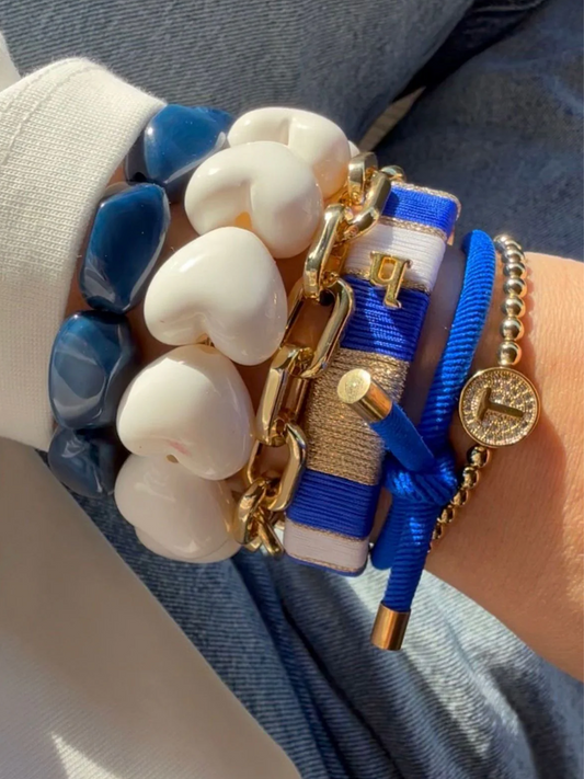 HEBBENN Armband - Kobalt/White
