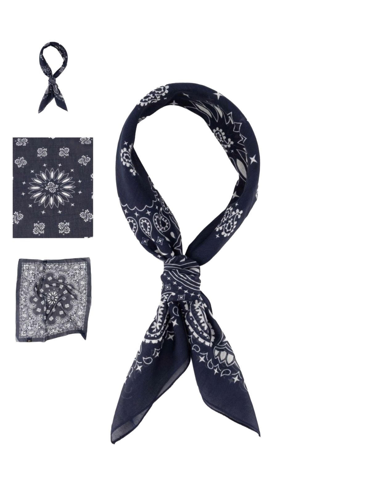Bandana Paisley Scarf - Dark Blue