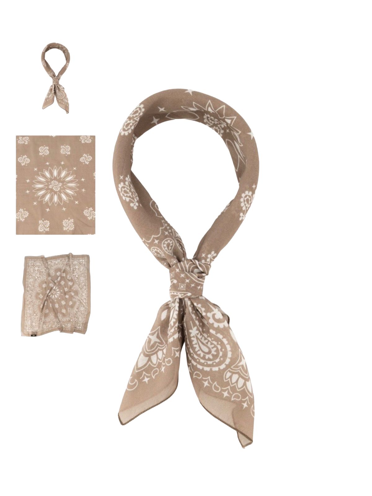 Bandana Paisley Scarf - Taupe