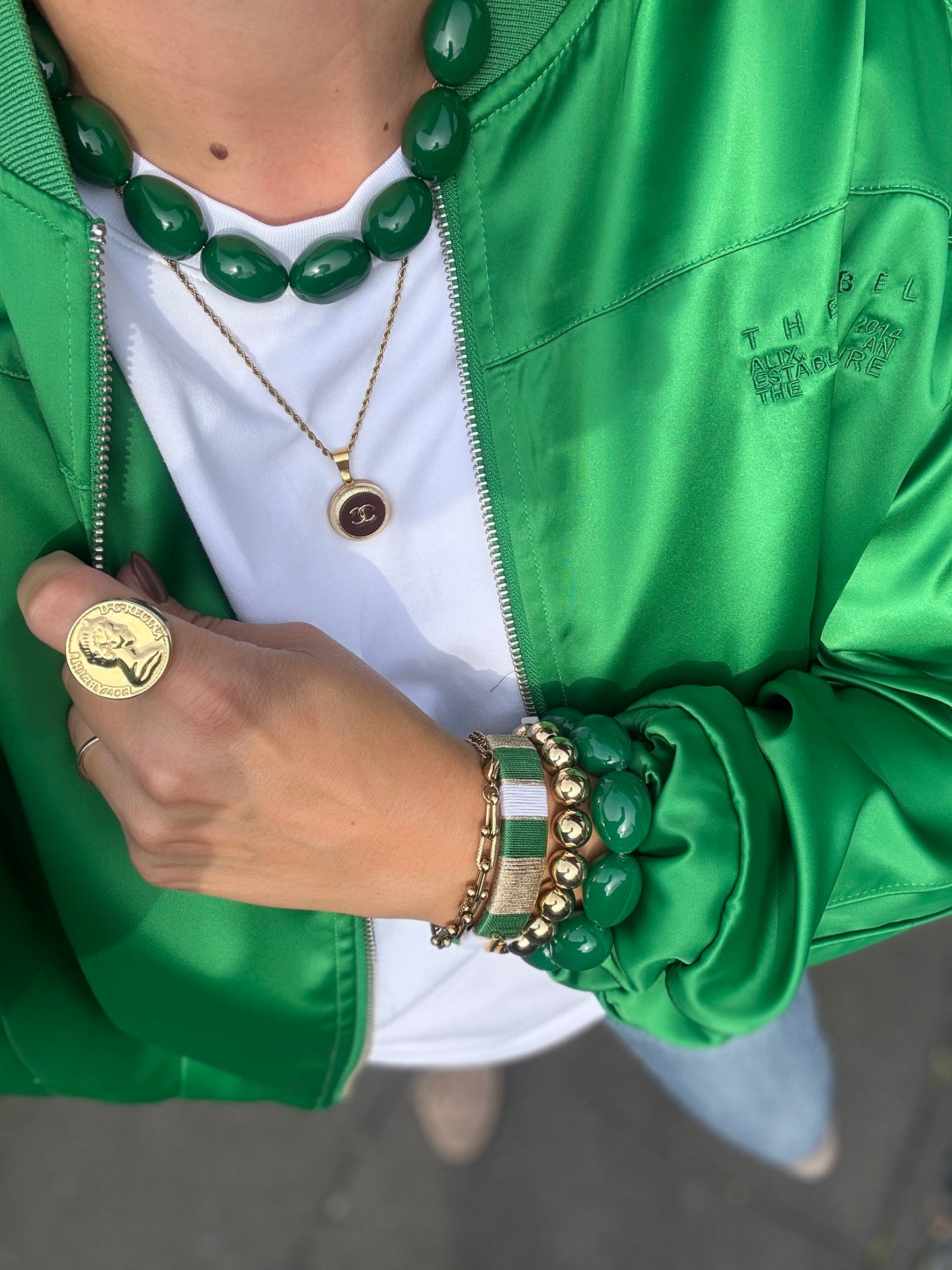 HEBBENN Armband - Alix Green/White