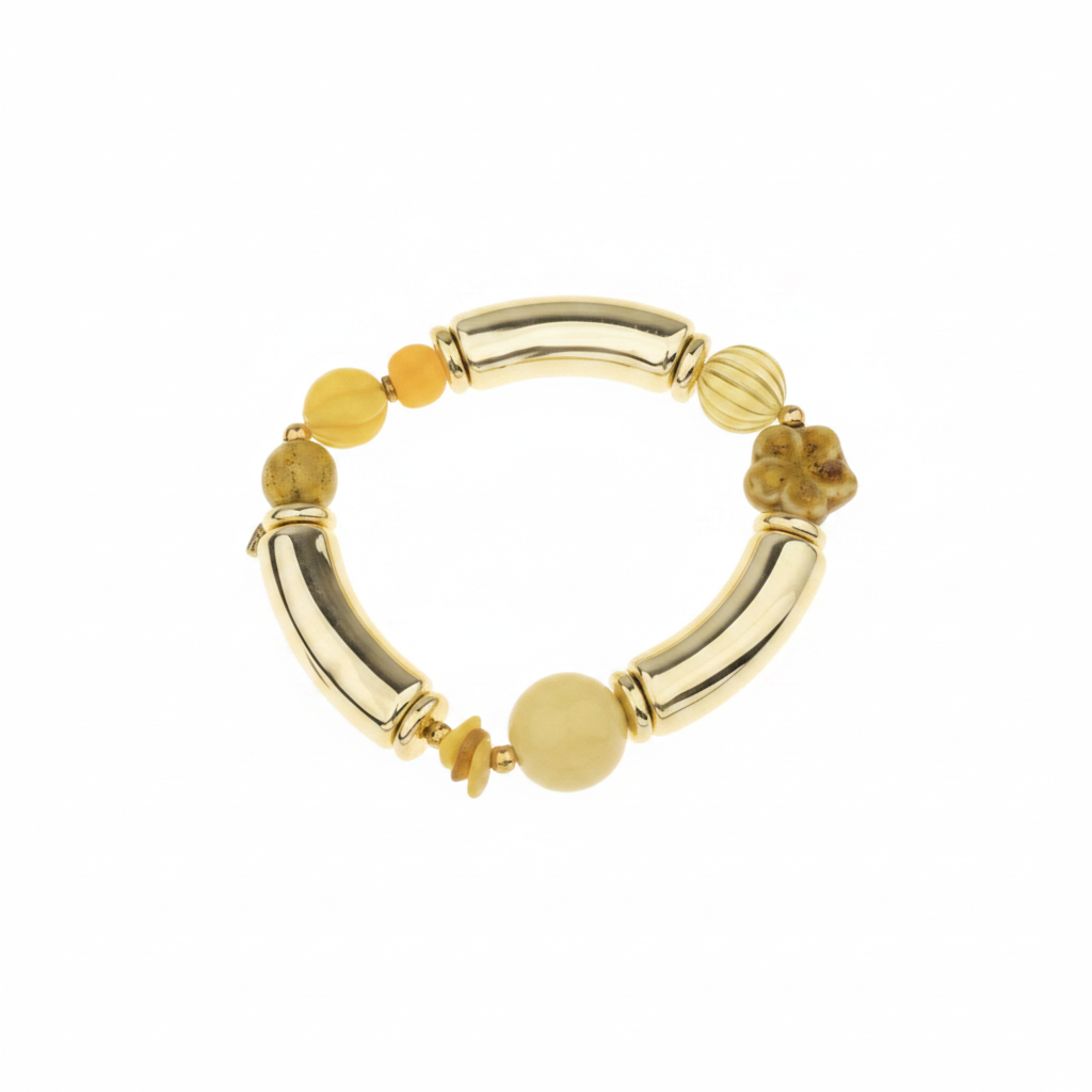Armband Tube Flower mix - Butteryellow