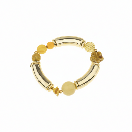 Armband Tube Flower mix - Butteryellow