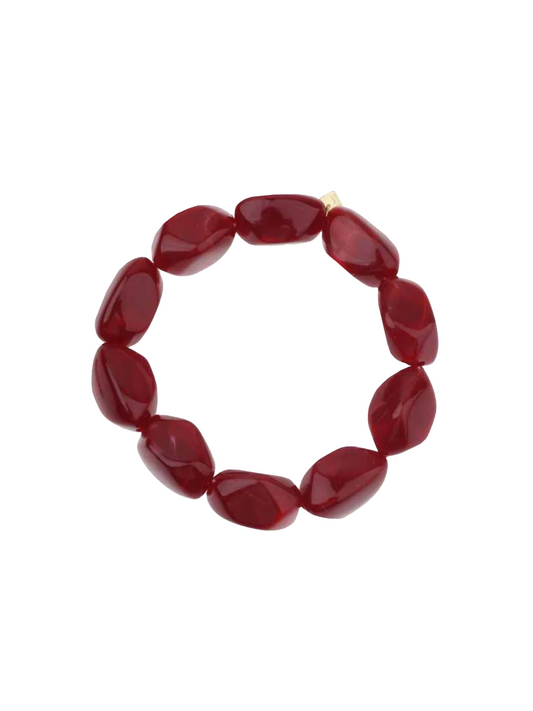Armband Beads Bordeaux - Rectangle