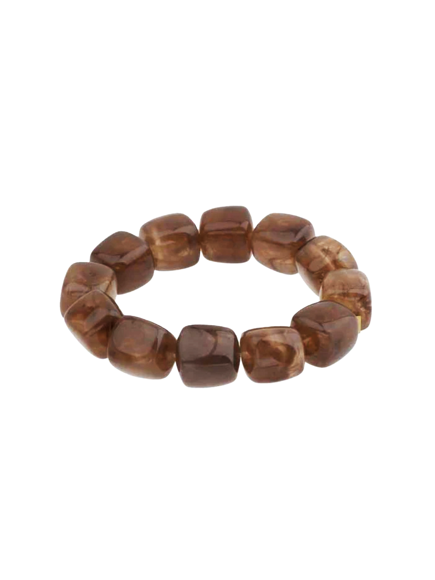 Armband Beads Brown - Square
