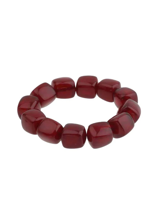 Armband Beads Dark Bordeaux  - Square
