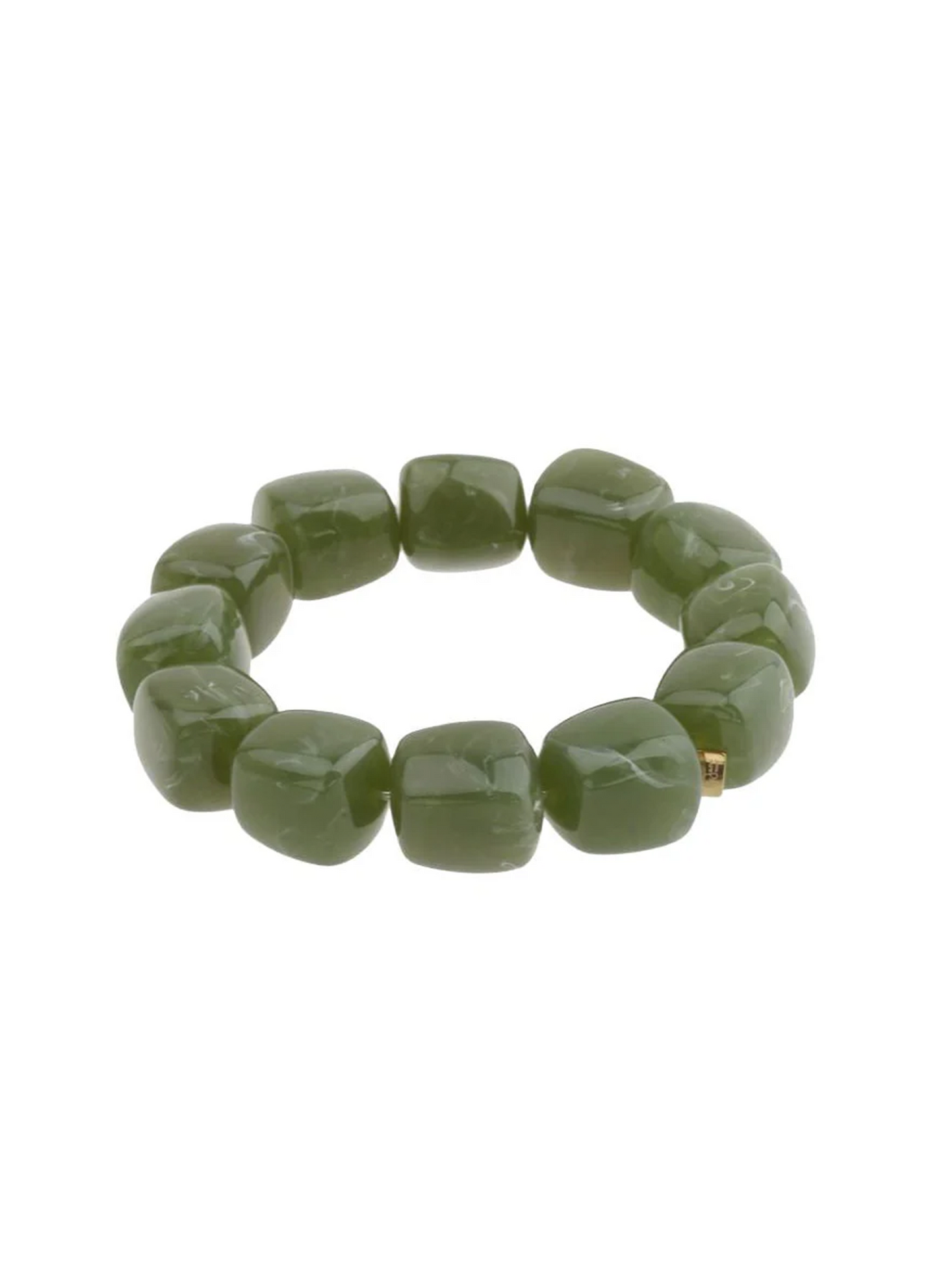 Armband Beads Soft Green - Square