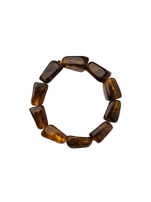 Armband Beads - Rectangle Dark Brown