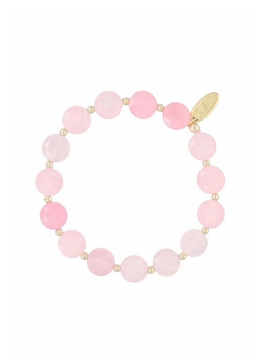 Armband Round Disc beads - Soft pink