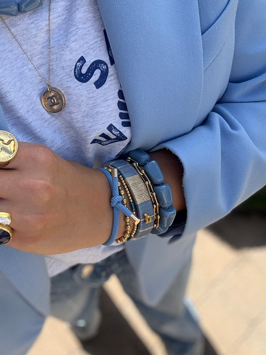 Armband Beads Blue - Rectangle