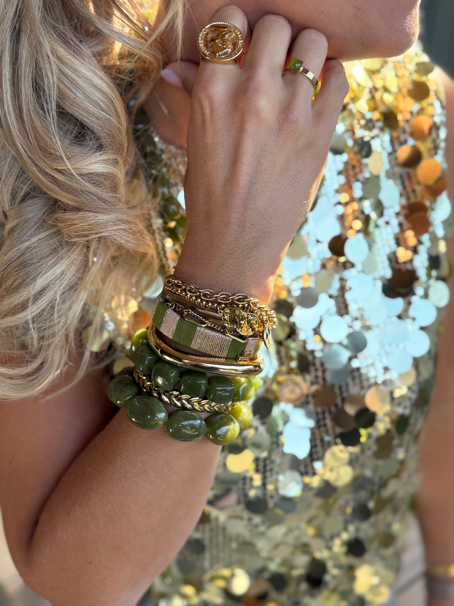 HEBBENN Armband Pistachio green-Sand