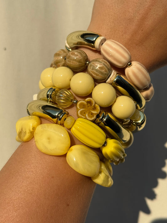 Armband Beads Flow  - Yellow