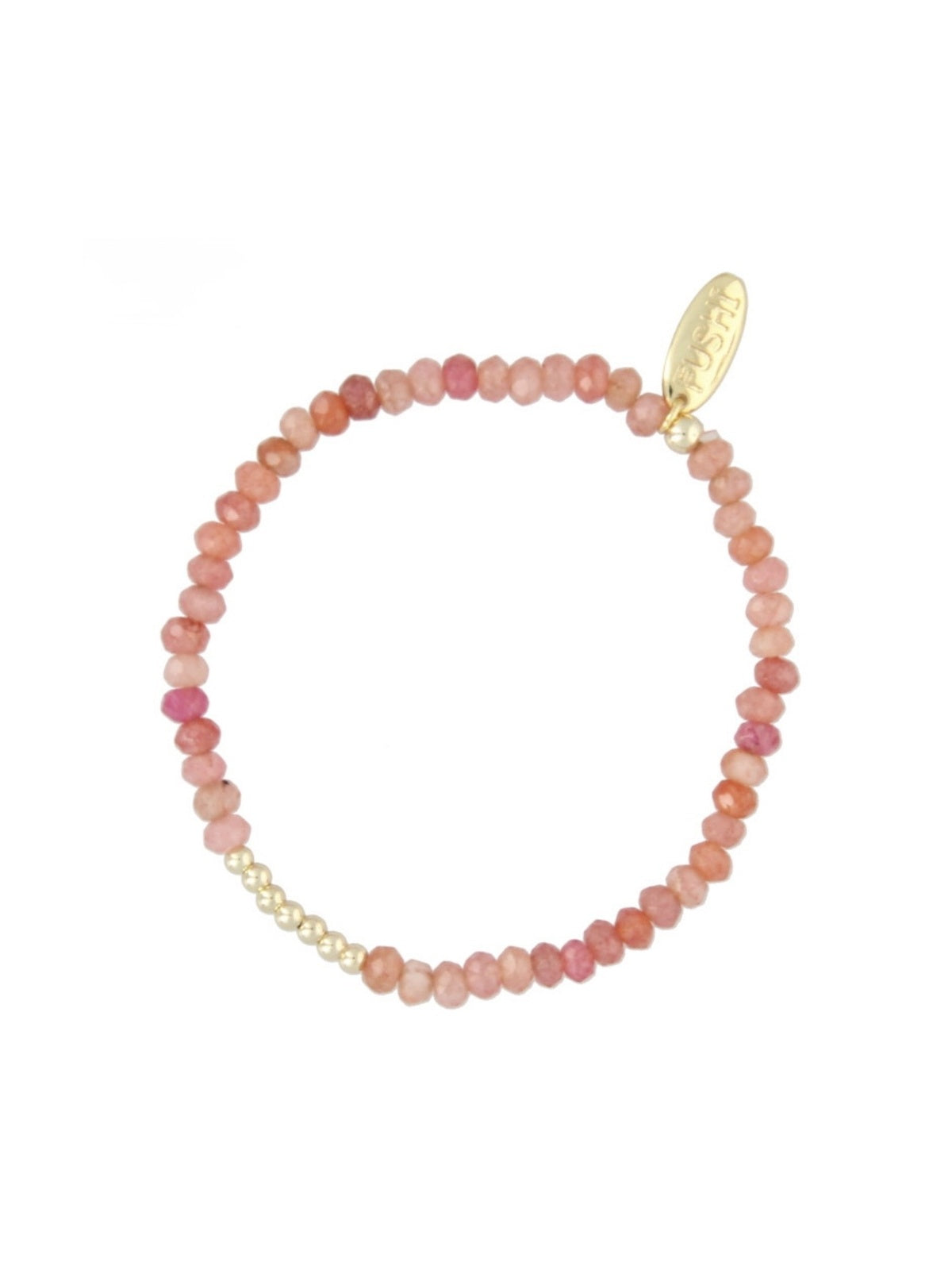 Armband - Old Pink Dyed/Beads gold