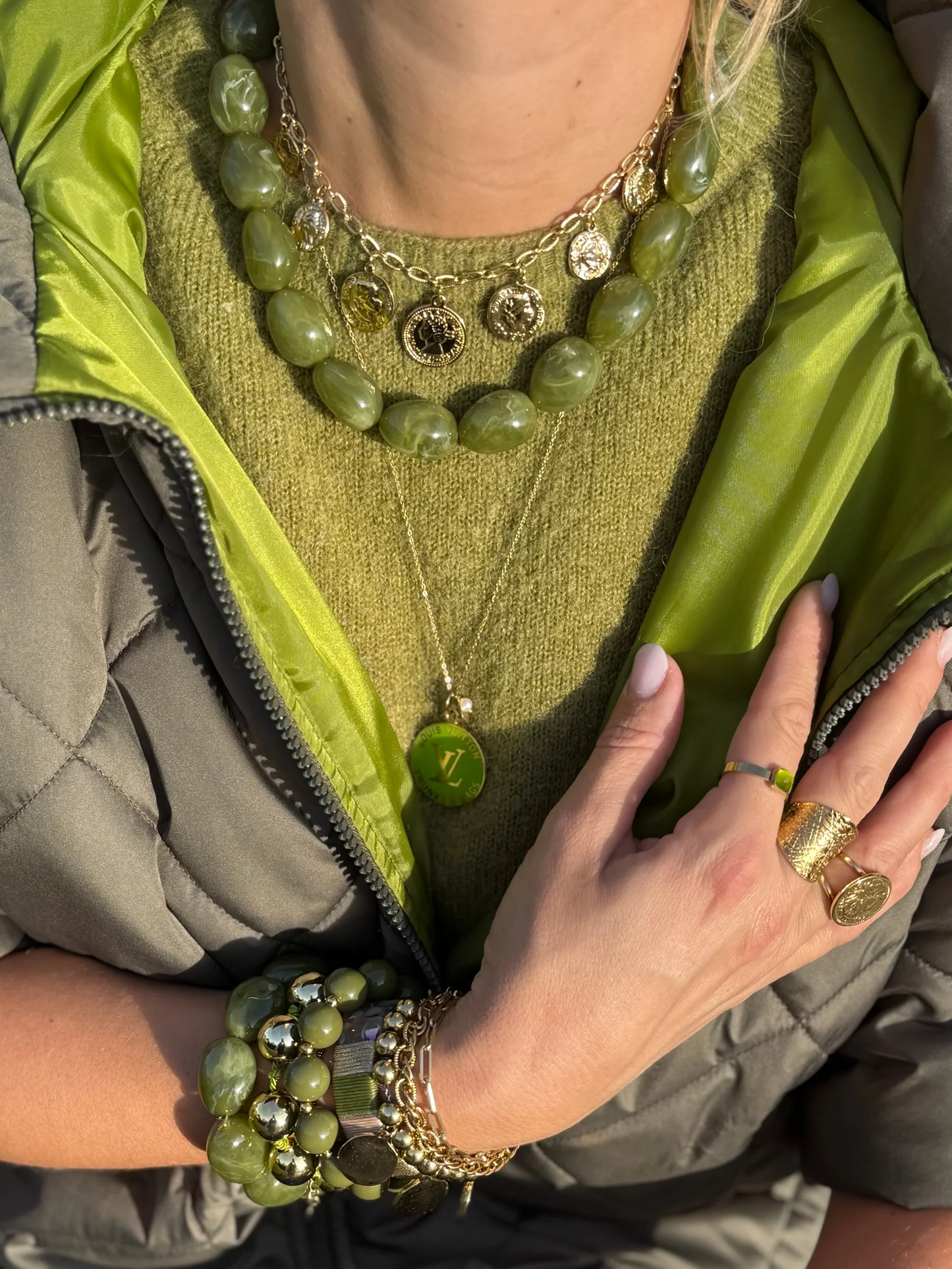 Armband Beads Bold - Soft Green